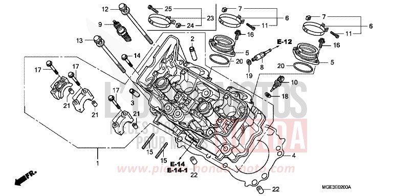 CULASSE (AVANT) de VFR1200F Méca SEAL SILVER METALLIC (NHA14) de 2010